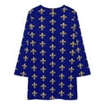 thumbnail image 3 of Royal Fleur De Lys Blue Loose Dress Evening Dress Summer Dresses for Women Luxury Dress Long Sleeved Dress, 3 of 4