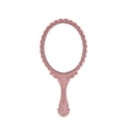 thumbnail image 1 of EeaseMX Espejo de maquillaje portátil con mango de encaje, diseño retro creativo, color rosa, 1 of 7