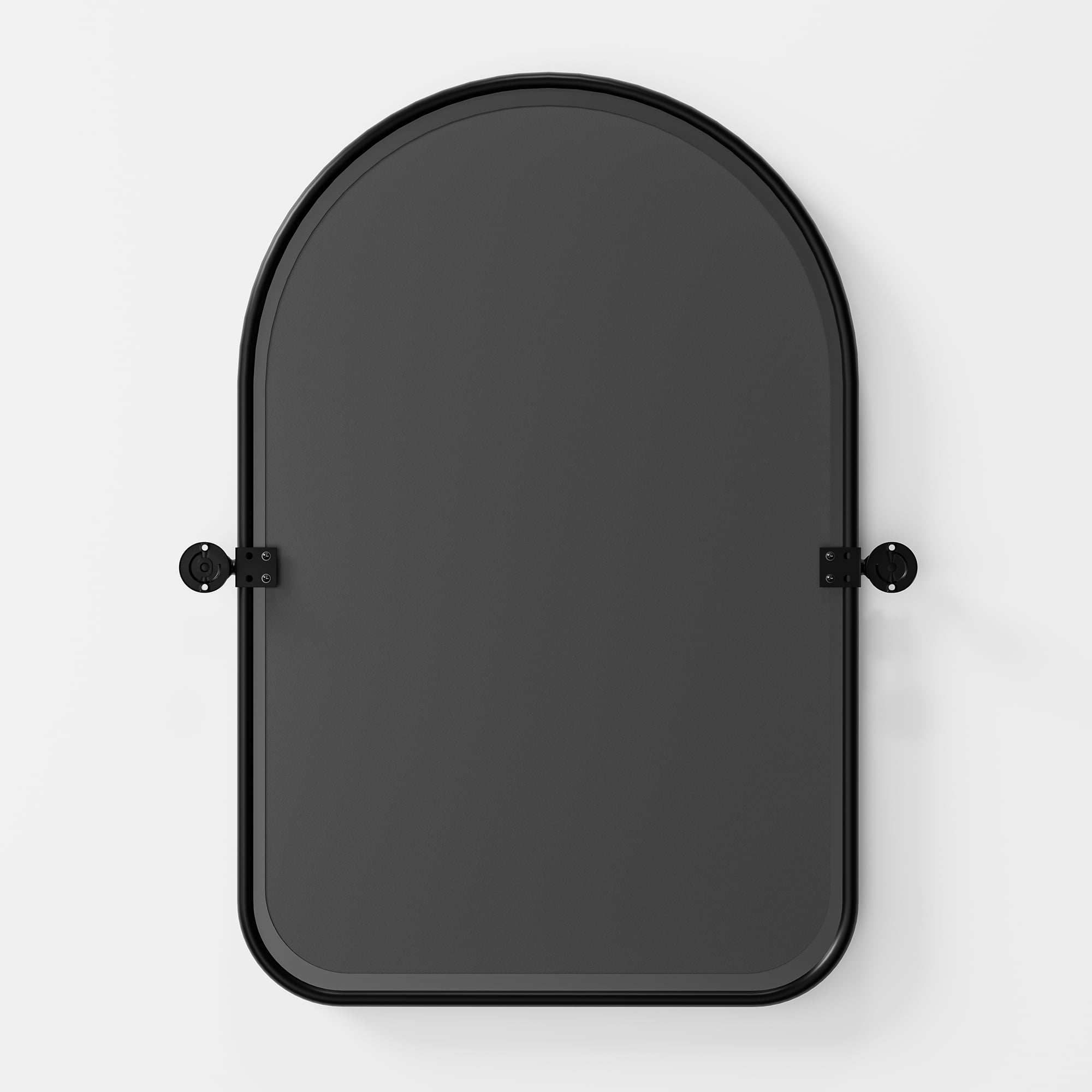 MAYEERTY 36"x24" Black Metal Framed Arched Mirror , Bathroom Vanity Mirror for Bedroom or Living Room