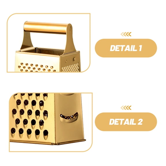 WEAVILUX Heavy Duty Golden Stainless Steel Grater for Slicing Shredding and Mashing