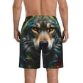 thumbnail image 3 of Kdxio Realistic Style Colorful Wolf Pattern Mens Casual Shorts - Drawstring Summer Beach Sports Shorts for Men, 3 of 5