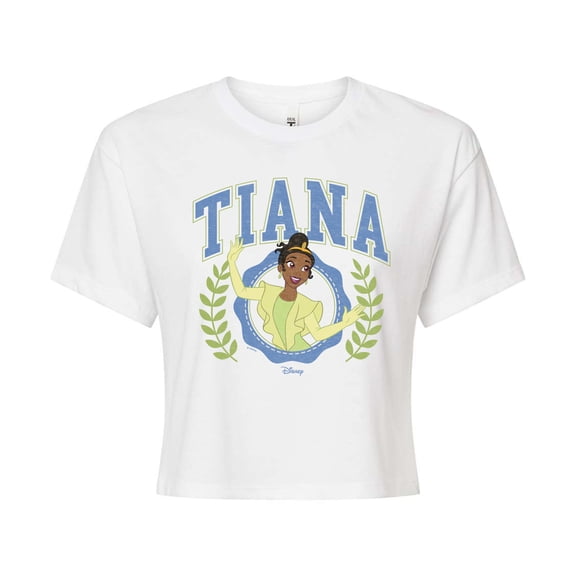Disney - Tiana Collegiate - Juniors Cropped Graphic T-Shirt