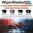 thumbnail image 2 of 2022 Mazda CX-30 Beam Wiper Blades Wipers w/2yr Warranty (Set of 3) w/Rear Wiper (WiperBladesUSA), 2 of 5