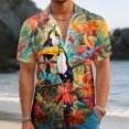 thumbnail image 6 of Ankishi Mens Hawaiian Shirts Short Sleeve Parrot Print Short Sleeve Button Down Shirts Summer Casual Tops for Dating Travel, 6 of 8