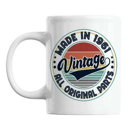 

Vintage Made in 1961 All Original Parts Birthday Coffee & Tea Mug Cup (11oz)