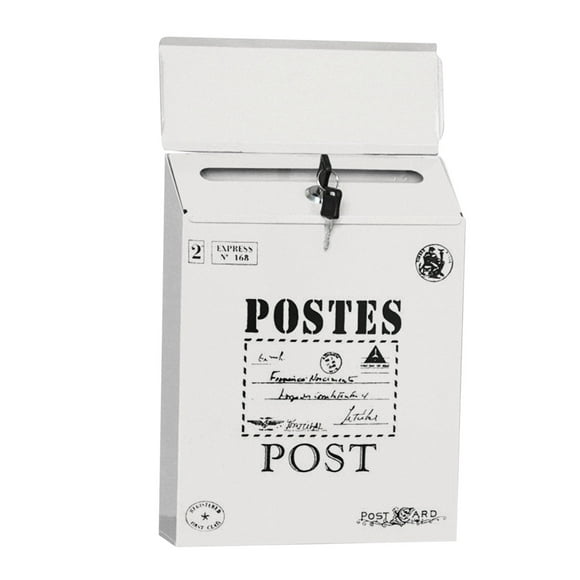jovati Clé Boîte Murale Vintage Rétro Mur Boîte aux Lettres Courrier Postal Boîte à Journaux