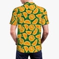 thumbnail image 3 of Balery Orange Lemon Printed Men’s Short Sleeve Polo Shirt, Midweight Men's Shirt,Golf Polo shirts -X-Large, 3 of 8