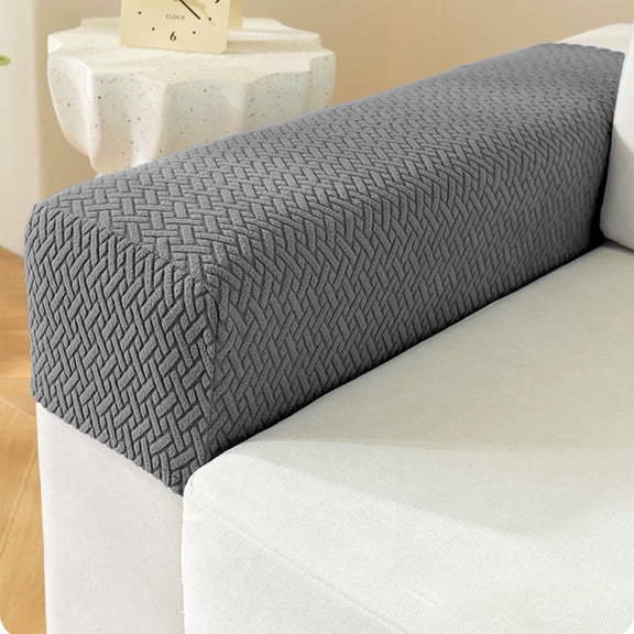 Tunhigl 1Pc Elastic Sofa Armrest Cover Thick Stain Resistant Fabric Protector, Durable Couch Armrest Cover Machine Washable Furniture Protector Gray