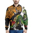 thumbnail image 2 of Chaqueta con estampado de dragón chino para hombre, abrigo con estampado 3D de animales, moda informal, chaquetas de gran tamaño con cremallera, tops de manga larga, 2 of 5