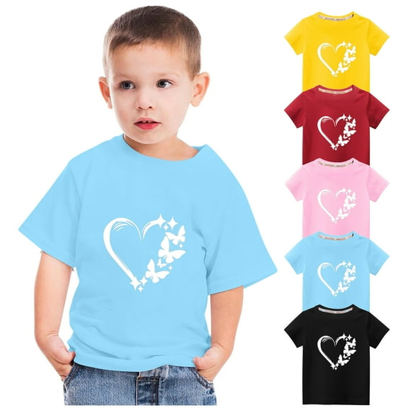 GERsome 1 Pack Cotton T-Shirts for Girls Boys, Unisex Kids Childrens Crew Neck Cute Graphic Short Sleeve Tee, Sizes 3-10 Years