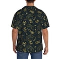 thumbnail image 3 of Naloa Golden line fox Men's Loose Fit Cuban Collar Short-Sleeve Shirt, Hawaiian Shirts, Mens Shirts Casual for Everyday Wear Outings-Small, 3 of 5