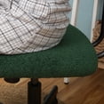 thumbnail image 3 of JJS Low Back Velvet Fabric Armless Home Office Computer Chair in Green, 3 of 8