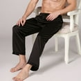 thumbnail image 5 of hotojiny Men's Satin Silk Pajama Pant Lounge Elastic Waist Long Pj Bottoms Soft Comfy Wide Leg Fall Pants Sleepwear, 5 of 6
