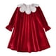 thumbnail image 1 of Odeerbi Niñas Peter Pan Cuello Terciopelo Vestidos Otoño Invierno Vintage Princesa Vestido Niños Color Sólido Dulce Manga Larga Vestido, 1 of 8