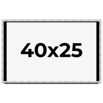 40x25 Frame Brushed Silver Solid Wood Picture Frame | 0.75 Inch Moulding Width | Rabbet Depth 0.75