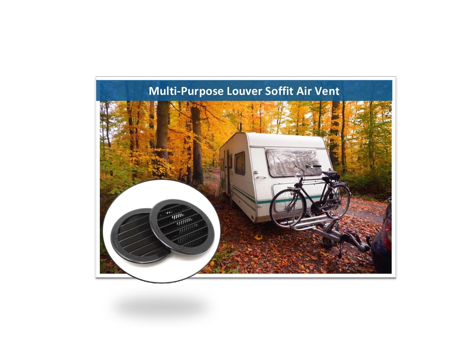 24 Pack 2" Black Round Plastic Louver Soffit Air Vent