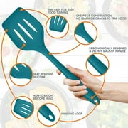 Vesteel 15-Piece Kitchen Utensils Set, Silicone Cooking Utensils with Holder, Non-stick Cookware Friendly & Heat Resistant - Teal Blue