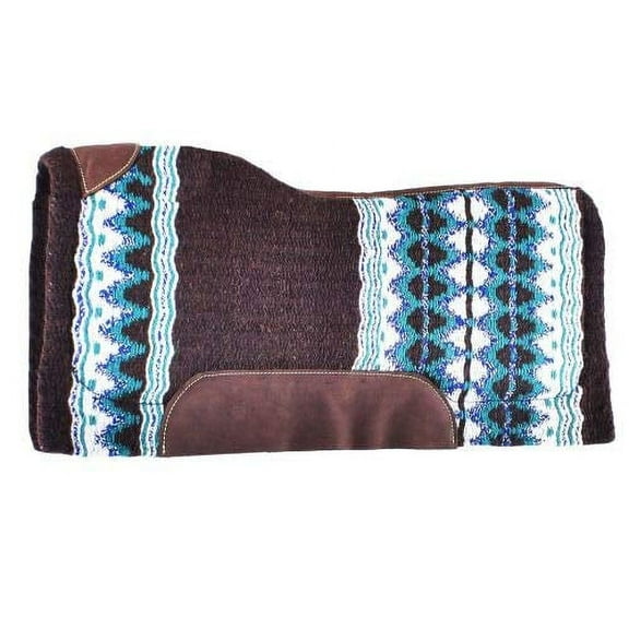 Showman 34" x 36" Brown & Teal Memory Felt Bottom Saddle Pad