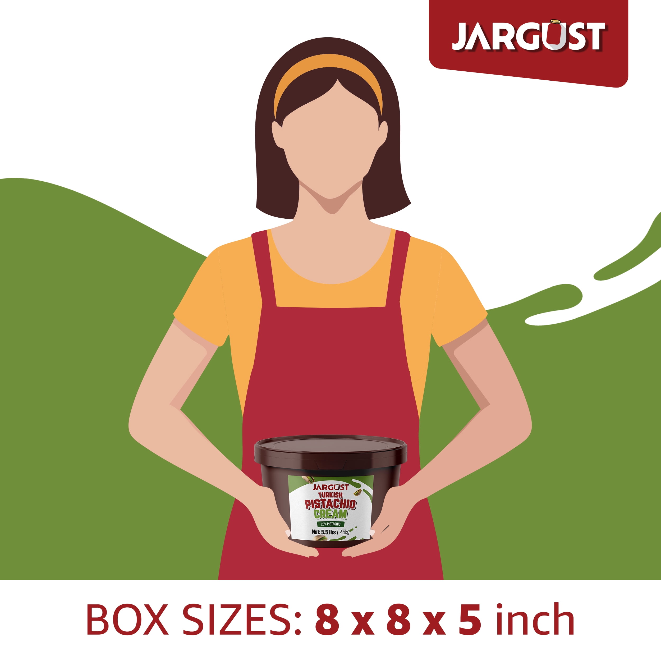 Jargust Bulk Dubai Chocolate Bar Filling, Dubai Chocolate Bar Kit Mixture, 5.5 lb (2.5 kg), 2 Packs