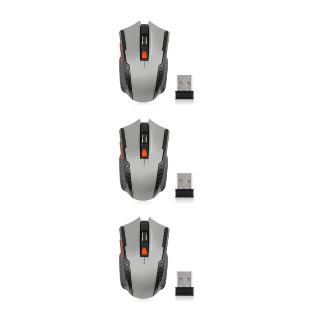 Sidaley Ratón óptico inalámbrico de baja latencia 6 teclas para computadora de juegos Gris 3piezas