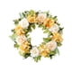 thumbnail image 2 of Corona de primavera para puerta de entrada, corona de flores artificiales, hojas verdes para inauguración de la casa. Champán, 2 of 9