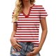 thumbnail image 5 of Camisas de Manga Corta para las Mujeres Casual Impresión No Estructurada Botón Arriba Blusa Cuello Tripulado Top de Verano, Tops de Manga Corta de las Mujeres Casual, 5 of 6