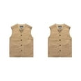 thumbnail image 4 of Destyer Versatile Waistcoat For Men Cotton Multiple Pockets Multiple Sizes Available Waistcoats With Pockets Dad Wear Waistcoat khaki L 2Set, 4 of 6
