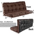 thumbnail image 5 of Porch Swing Replacement Cushion, 55in Outdoor Bench Cushions with Backrest , 3 Seat Patio Furniture Garden Loveseat Glider Pad Brown, 5 of 5