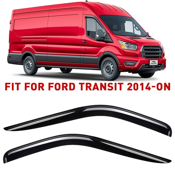 Voron Glass Tape-on Extra Durable Rain Guards for Ford Transit 2014-2026, Window Deflectors, Vent Window Visors, 2 Pieces - 110202