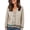 Coffee, variant on PBFRDSJ Women's Knit Cardigan Sweaters Contrast Striped V Neck Colorful Button Open Front Sweater Long Sleeve Knit Outerwear with Pockets Free Sizes