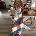 thumbnail image 2 of Cmfcve 4th of July Patriotic Dresses Sleeveless Deep-V Neck Summer Maxi Dress Lightweight Printed Beach Vacation Sundress, 2 of 5