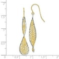 thumbnail image 2 of 10k Yellow Gold With Rhodium Sparkle Cut Dangle Shepherd Hook Earrings Measures 43x9mm Wide - Dangle Earring for Women, 2 of 2