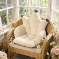 thumbnail image 6 of COM1950s Plush Chair Cushion With Backrest, Soft Seat Cushion for Office Chair, Integrated Back Support, Cozy Polyester Desk Chair Pad for Home and Study Use, 6 of 7