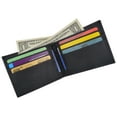 thumbnail image 3 of Genuine Lambskin Soft Leather Bifold Men's Wallet with Inner Zipper 1103, 3 of 21