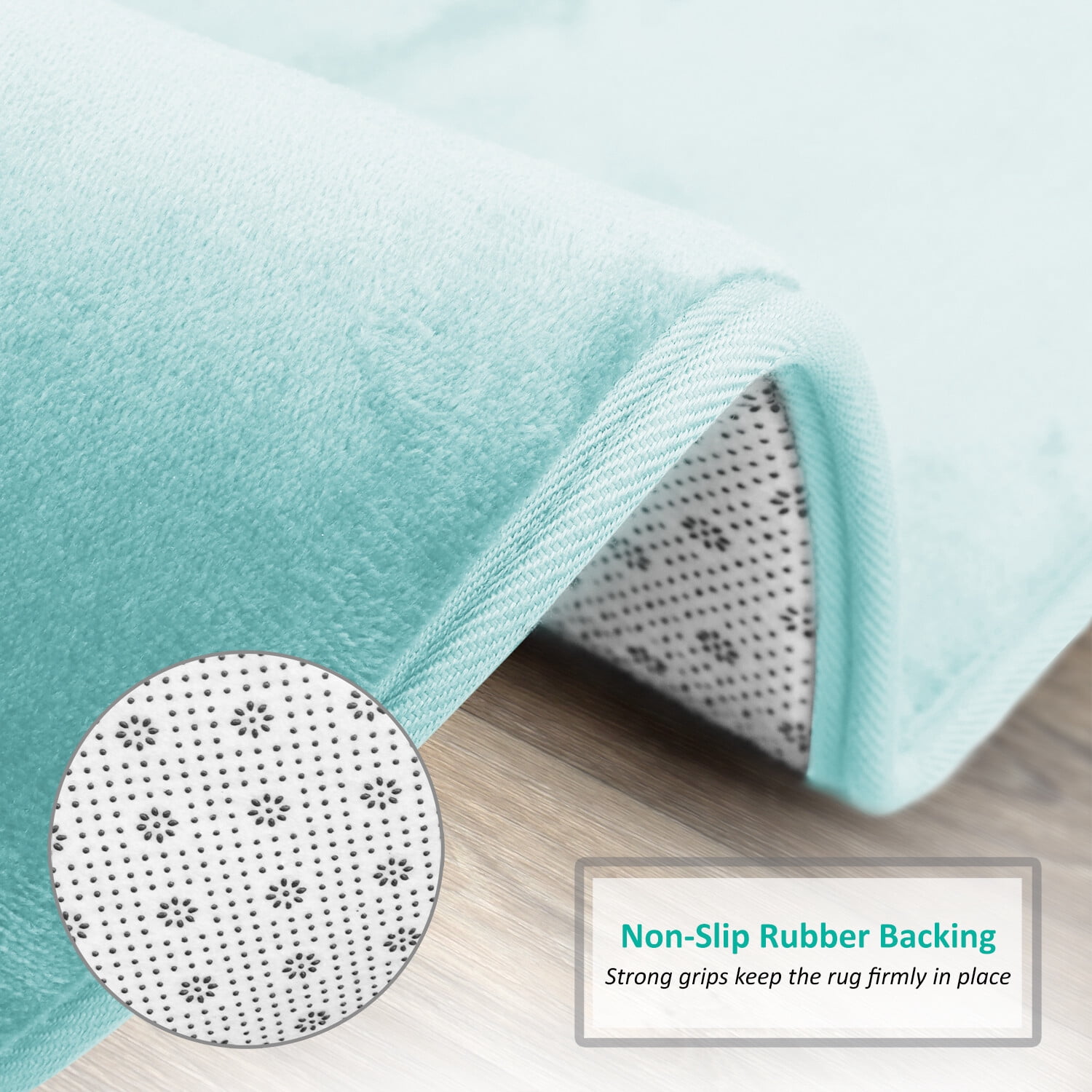 SSyao 3PC Bathroom Rug Memory Foam Bath Mat Set - Small Large and Contour Bath Rugs,Aqua Blue