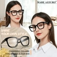 thumbnail image 3 of MARE AZZURO Large Square Reading Glasses +1.25 Women Oversized Readers 1.00 1.25 1.50 1.75 2.00 2.25 2.50 2.75 3.00 3.50 4.00 5.00 6.00 (Black, 1.25), 3 of 8