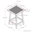 thumbnail image 3 of CorLiving Miramar 5-Piece Solid Wood Outdoor Bar Set with Slat Top Bar Table and 4 Backless Bar Stools, Brown, 3 of 9