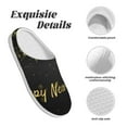 thumbnail image 5 of Kdxio Happy New Year Women's Men's Slippers Plush Slip-On House Slipper for Winter Indoor Soft Cushion Non-slip Fluffy Slides Slippers-8, 5 of 7