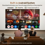 XGODY A6 Native 1080P Smart Projector with WiFi and Bluetooth, Auto-Focus & Rotatable Stand, Black, 1 Count