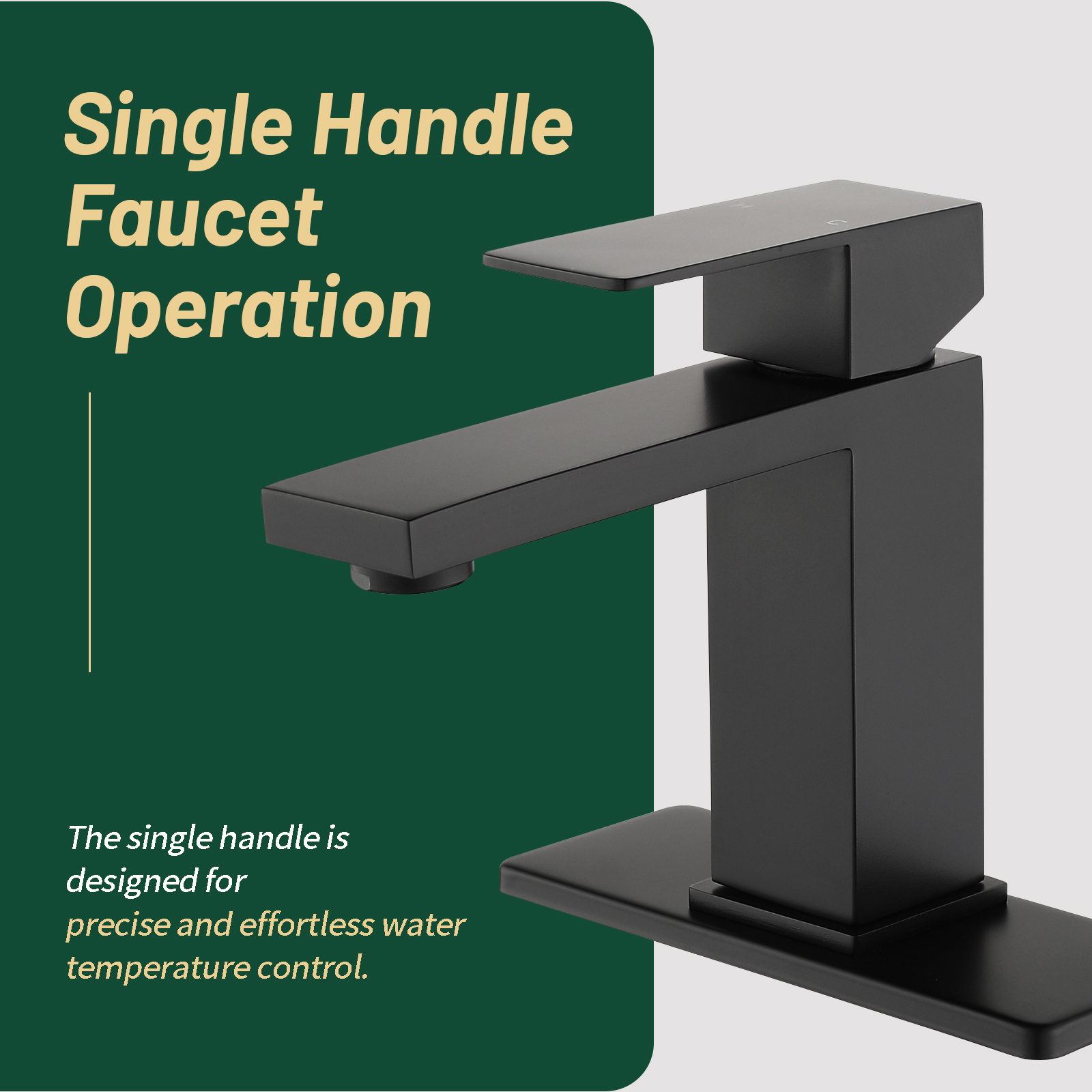 Cobbe Single-Handle Bathroom Sink Faucet for Vanity Single-Hole Installation Basin Faucet with Pop-Up Drain Matte Black