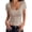 Khaki, variant on Women's Short Sleeve Tops Summer Lace Trim Square Neck Slim Fitted Going Out Basic Tee Shirts Y2K Clothes