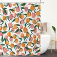thumbnail image 2 of Peach Shower Curtain, Watercolor All Fruits Peach with Green Leaf Cute Bathroom Curtain Home Decor Waterproof Fabric Machine Washable with 12 PCS Hooks,72" Wx72 L, 2 of 6