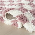 thumbnail image 5 of nuLOOM Adelaide Mid-Century Checkered Shag Area Rug, 2' 8" x 8', Runner, Pink, 5 of 9