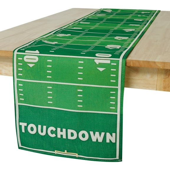 2Pcs Football Table Runner 72 Inch Football Court Table Runner Decor Linen Football Field Table Runner Machine Washable Football Party Table Runner for Home Kitchen Dining Table