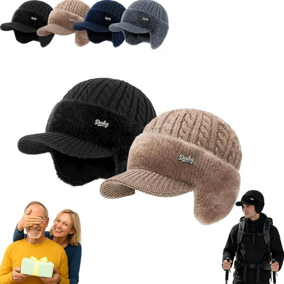 Cold Shield Trapper Blocking Knitted Hats, Soft Breathable Fabric, Moisture Wicking Comfort, Baseball Beanie for Men