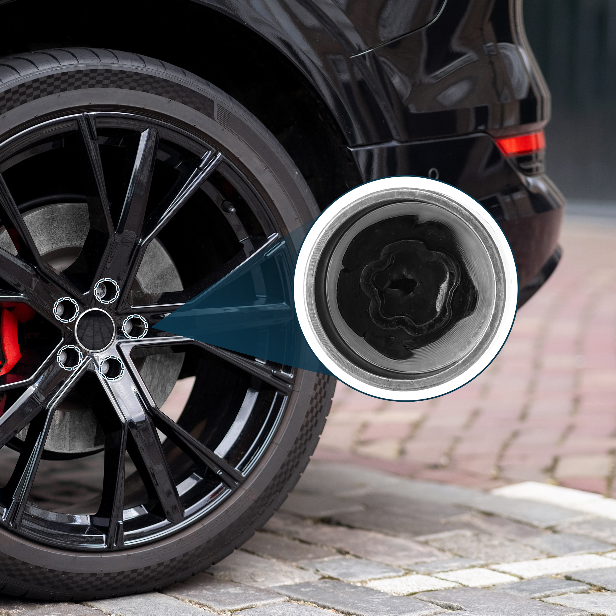 Unique Bargains 2Pcs Anti-Theft Wheel Lock Lug Nut with Protector Socket Type 045