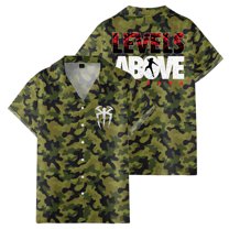 Roman Reigns Levels Above Women Men's Short Sleeve Button-up Shirts Casual T-shirt Trendy Outfits