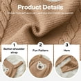 thumbnail image 3 of Actgleam Newborn Baby Girl Boy Sweater Romper Knit Overalls Pants,Khaki,0-3 Months, 3 of 9