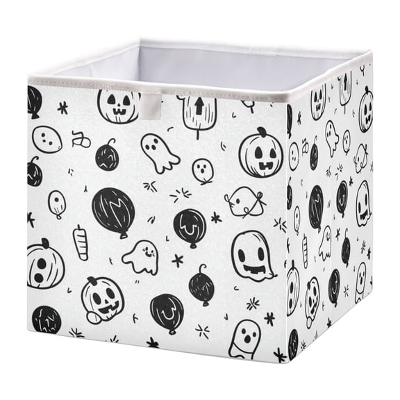 Foldable Fabric Storage Bin Home Cubes Clothing Organizer Bins Large Collapsible Box Basket for Home Organizer Halloween Pattern