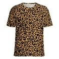 thumbnail image 6 of Women T-Shirt Classic Leopard O Neck T-Shirts Short-Sleeve Trendy Animal Print Design Tshirt Casual Clothing Big Size XL, 6 of 7